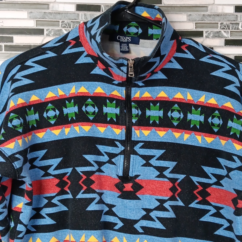 Chaps Womens M/m/M Multicolor Aztec Southwestern Pullover Imperfect - Picture 5 of 12